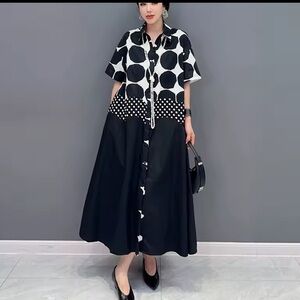 Black and White Polka Dot Maxi Dress